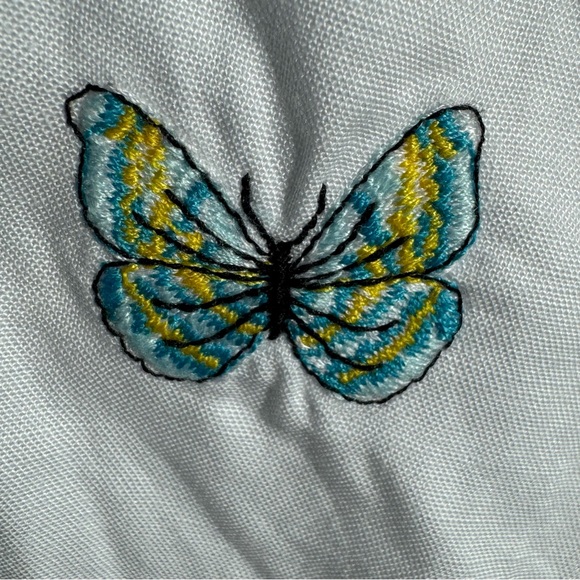 NWT Fanm Mon Larson Butterfly Embroidered Long Sleeve V Neckline Dress Size XL - Picture 14 of 14